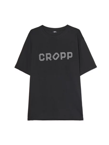 Cropp Футболка з написом чорний