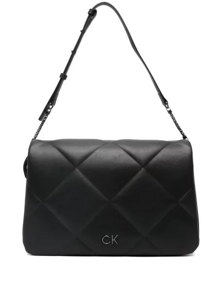 Matlasat geantă Calvin Klein cu autograf negru