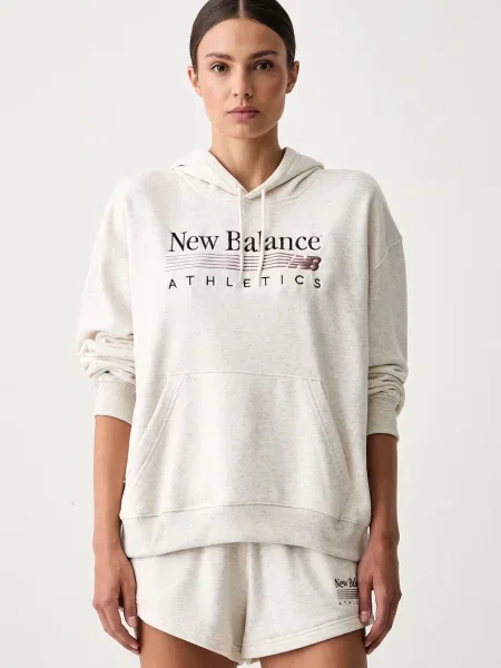 New Balance hanorac cu glugă pentru femei cu bej