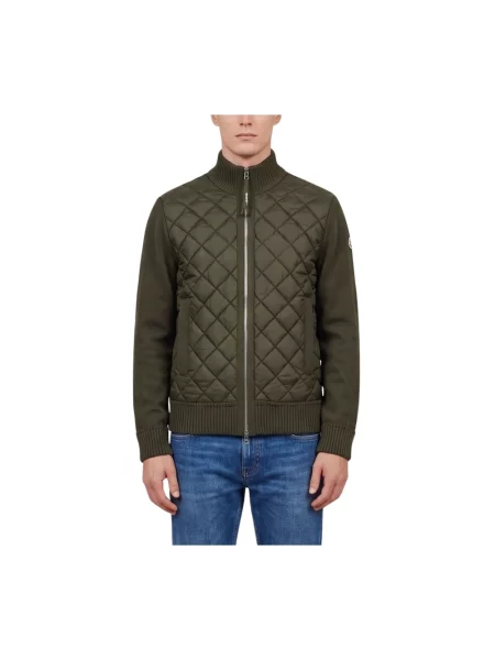 Kardigan Moncler wełniany pikowany zielony