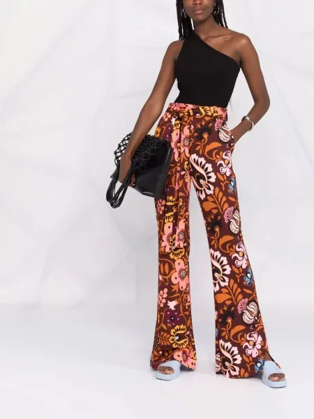 Cu centură pantaloni La Doublej cu model floral evazate