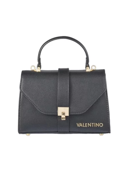 Lniana torebka Valentino By Mario Valentino czarna