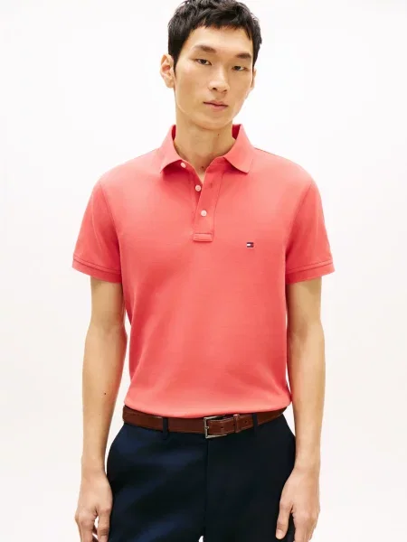 Tommy Hilfiger koszulka polo Mężczyźni jednolity M czerwony