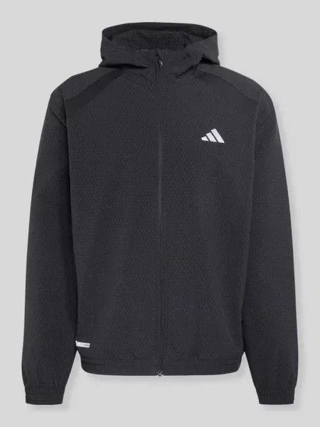 Kurtka treningowa o kroju regular fit z nadrukiem z logo Adidas Training czarna