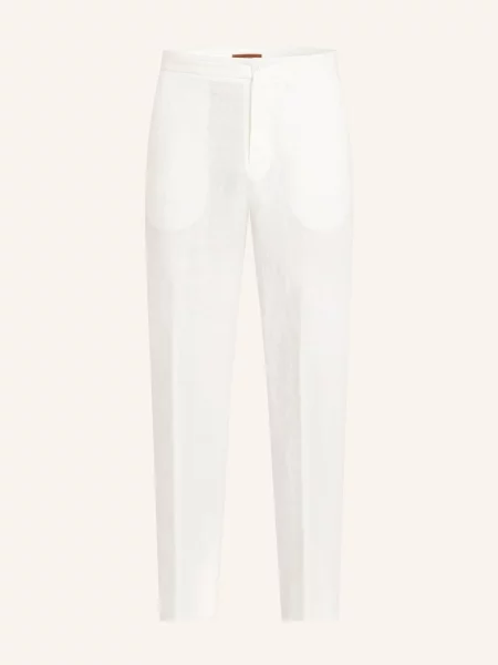 Zegna Lněné Kalhoty Extra Slim Fit bílá