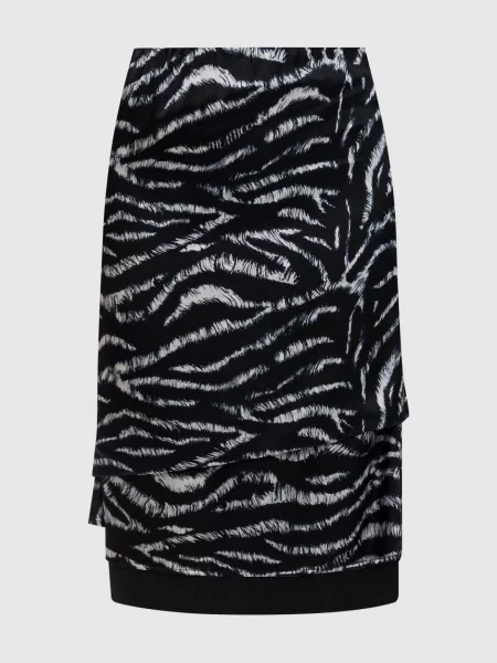 Спідниця з шовком в брендовий принт The Attico чорна