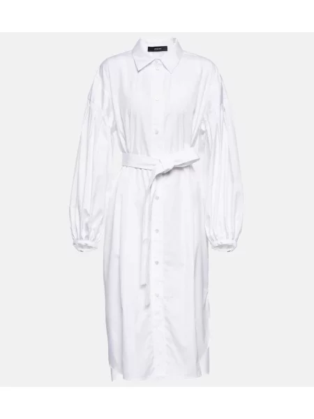 Rochie midi Joseph până la genunchi din poplin de costum alb