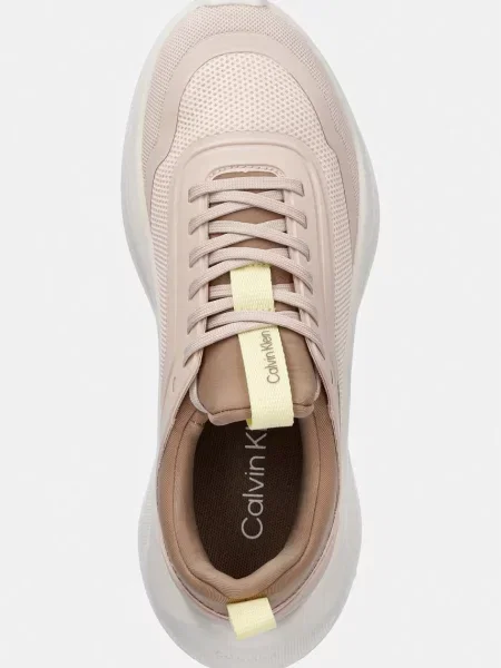 Női cipők Calvin Klein Light Runner Sock Mesh Lycra whisper pink/lemonade/silver mink. Méret: 36 EU bézs