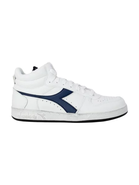 Sneakersy Diadora skórzane z nadrukiem białe