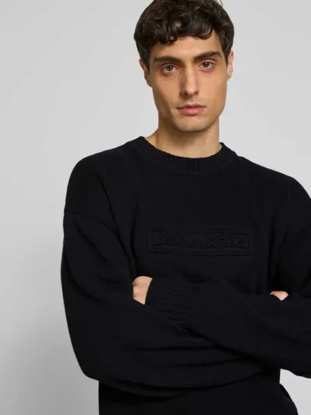 Sweter w dzianinowym wyglądzie Dsquared2 czarny