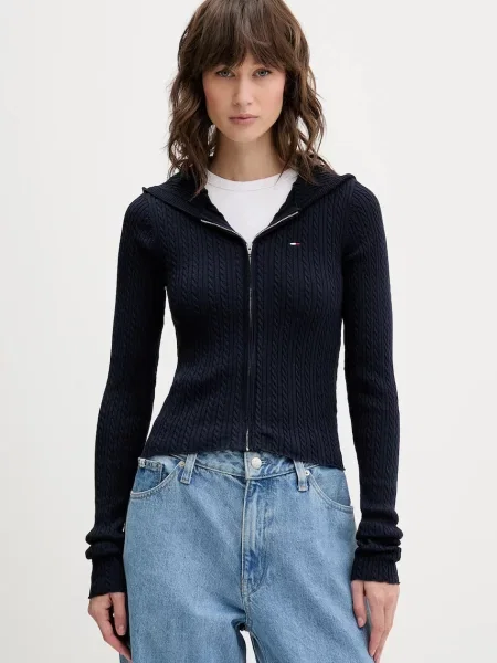 Tommy Jeans kardigan granatowy lekki niebieski