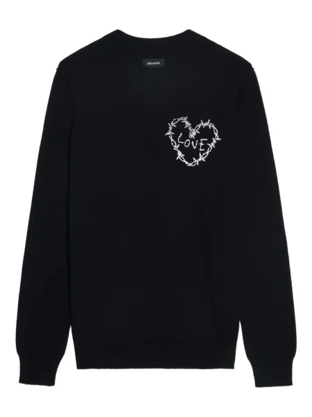 Pulover Zadig&voltaire cu motiv cu inimi negru