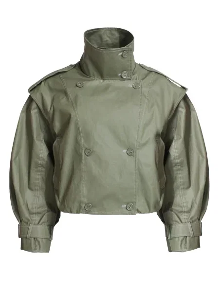 AEMMI Prijelazna jakna WAXED COTTON CROPPED TRENCHCOAT maslinasta