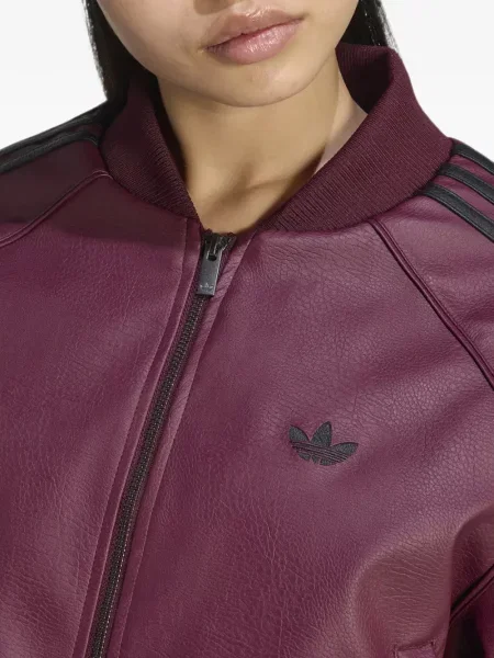 Geacă Adidas cu broderie cu dungi negru