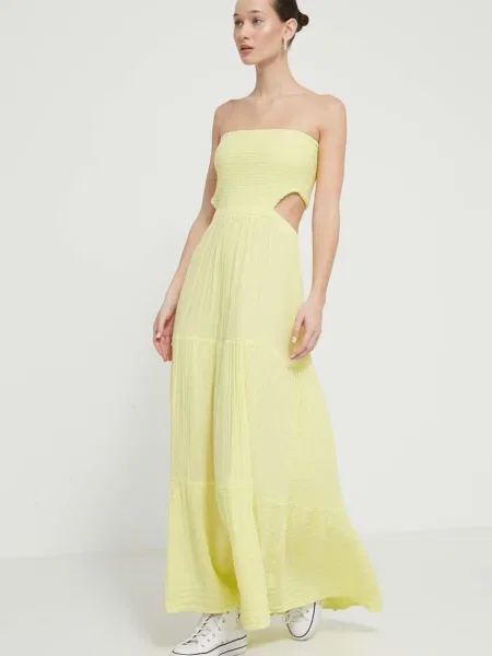 Rip Curl rochie din maxi evazati galben