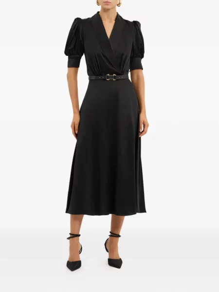 Cu centură rochie midi Rebecca Vallance negru