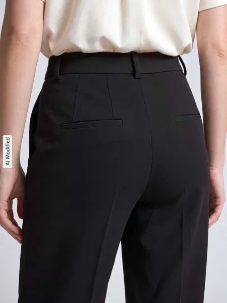 Krój straight fit kuloty z mieszanka model Fenja' Stehmann czarne
