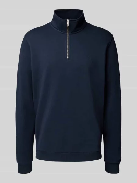 Bluza z zapinanym kołnierzem model ‘Norregaard’ Les Deux granatowa