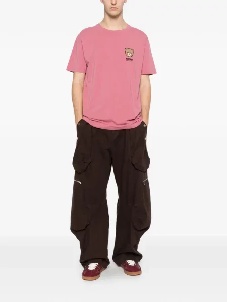 Tricou Moschino teddy cu autograf roz