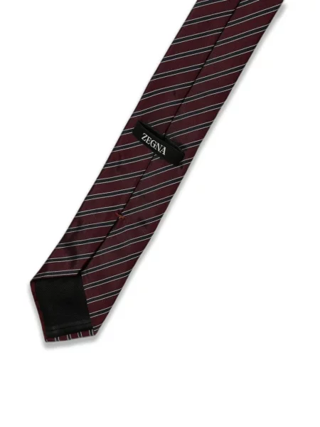 Šilkinis dryžuotas kaklaraištis Zegna raudona