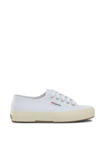 Sneakerși Superga cu șireturi din dantelă alb