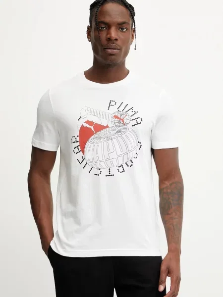 Тениска Puma GRAPHICS Execution с принт бяло