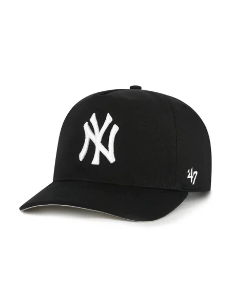 Шапка с козирка 47 brand MLB New York Yankees с изчистен дизайн черно