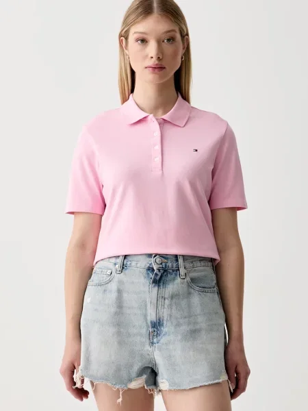 Tricou polo Tommy Hilfiger roz