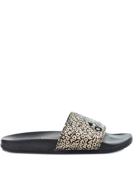 Legginsy Adidas do biegania z nadrukiem z dekoltem w serek czerwone