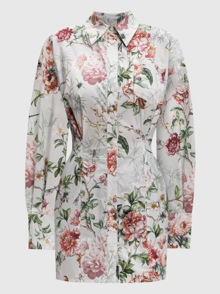 Платье-рубашка The Attico в цветочек с принтом