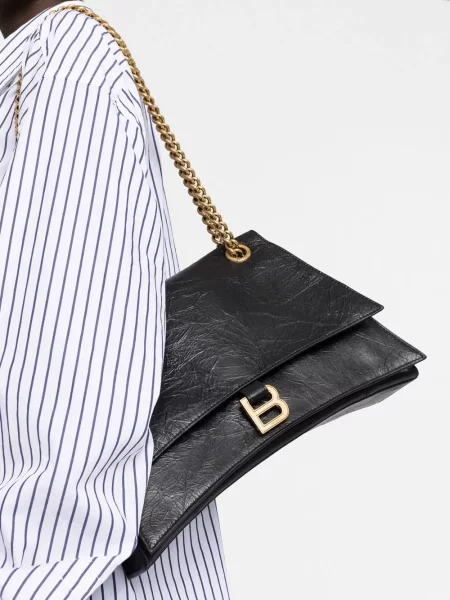 Colier Balenciaga cu bretele negru