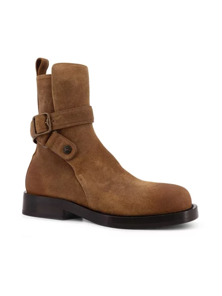 Botki Burberry skórzane brązowe