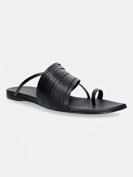 Emporio Armani flip-flops pentru femei din piele negru