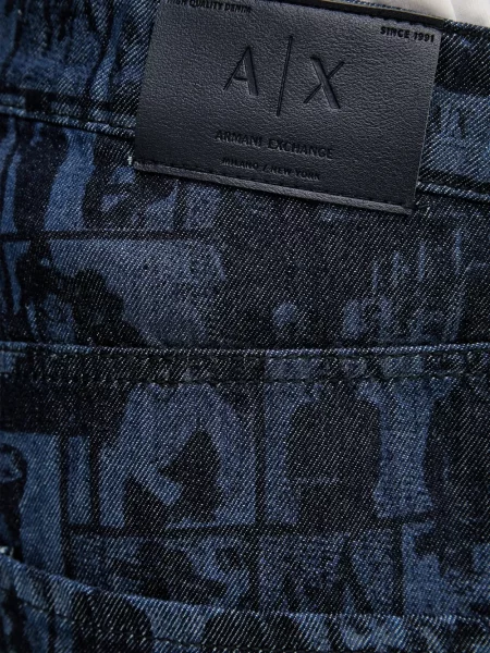 Дънкови шорти Armani Exchange с принт синьо
