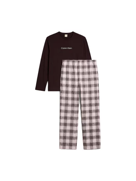 Calvin Klein Underwear Pijama lungă negru alb