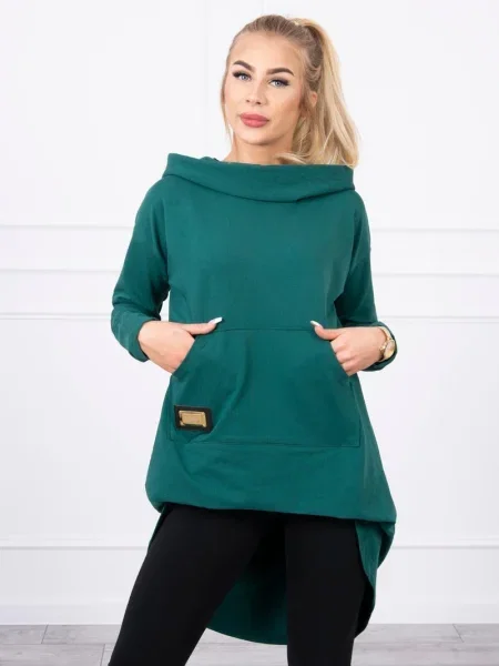 Hanorac cu glugă Kesi cu glugă verde