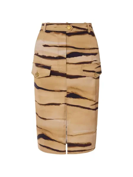 Spódnica midi Elisabetta Franchi z nadrukiem w tygrysie prążki do kolan