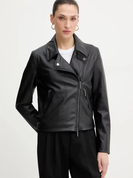 Kurtka skórzana Armani Exchange czarna