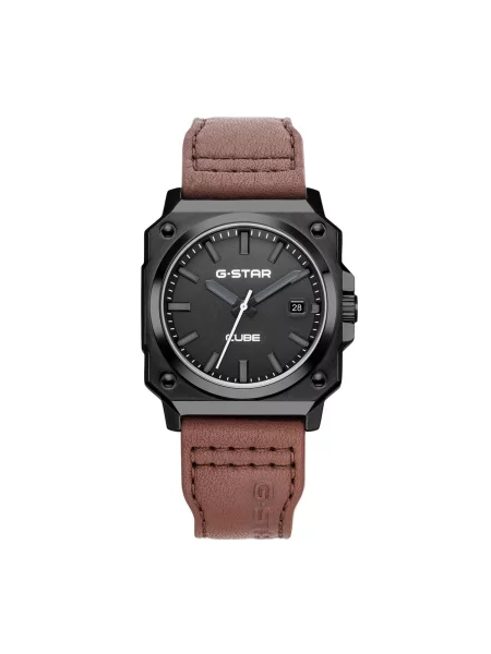 G-STAR Analogové hodinky Date watch Cube' hnědá