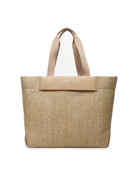Calvin Klein Rankinė Ck Raffia Large Shopper smėlio