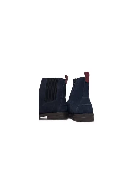 Členková obuv Tommy Hilfiger Cleated Hilifger Suede Boot Tmavomodrá