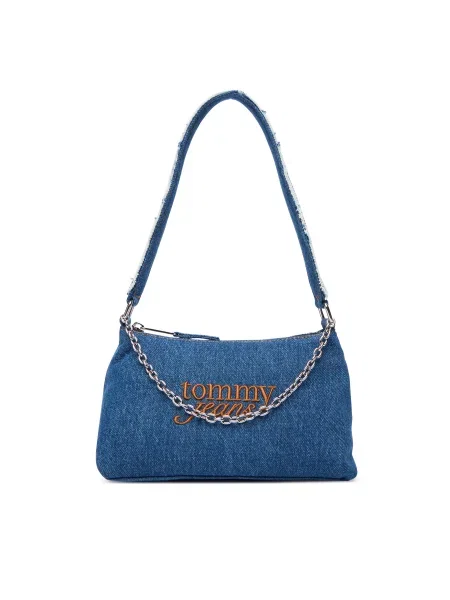 Tommy Jeans Geantă de umăr denim / maro albastru