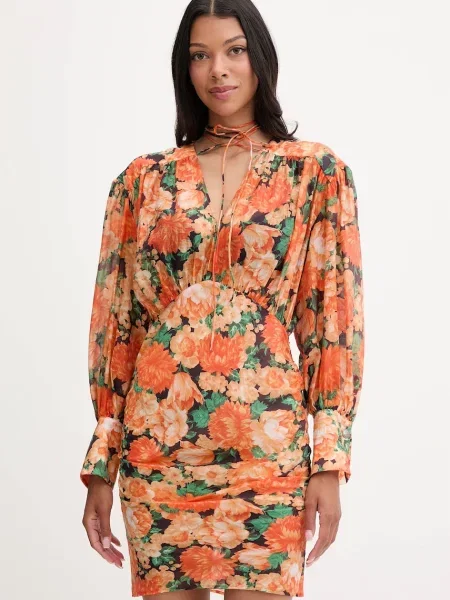 Pinko rochie de vară cu lyocell portocaliu