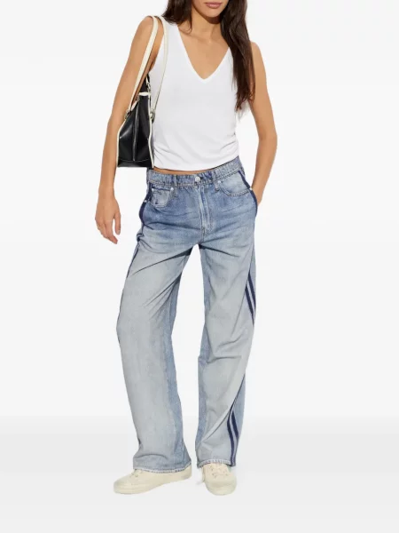 Pantaloni Rag & Bone cu dungi albastru