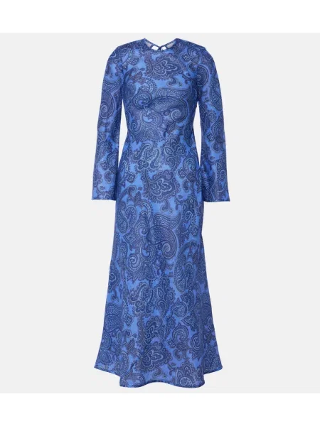 Rochie maxi Zimmermann de in cu model paisley de costum albastru