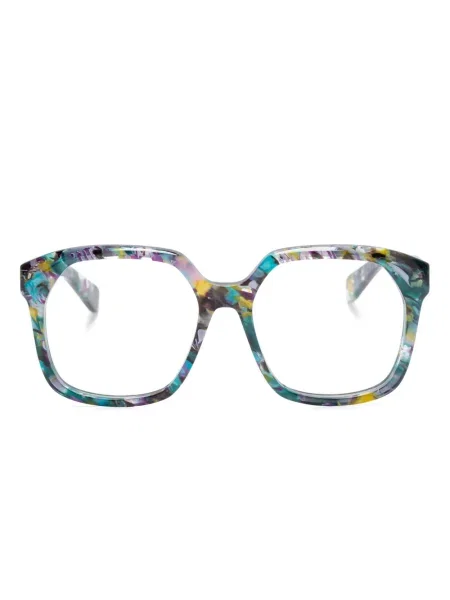 Ochelari de soare Chloé Eyewear cu model argyle albastru
