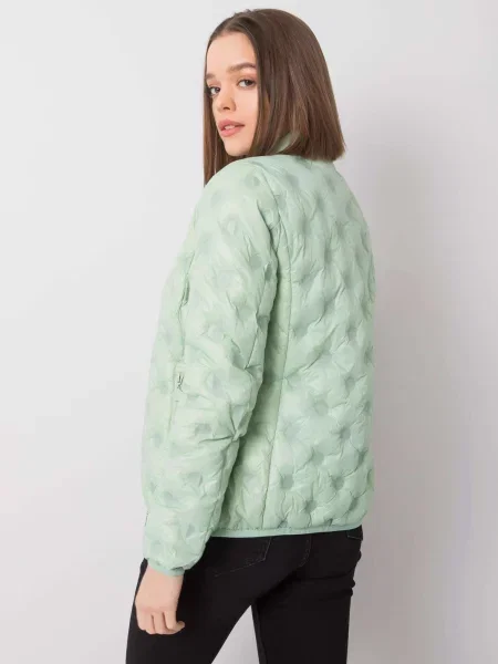 Jakna Fashionhunters s stoječim ovratnikom zelena