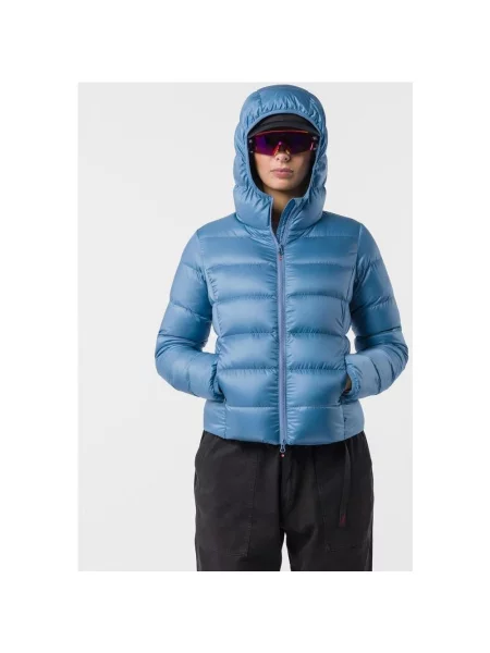 Kurtka z kapturem Castelli Down Puffer metaliczny XS niebieski