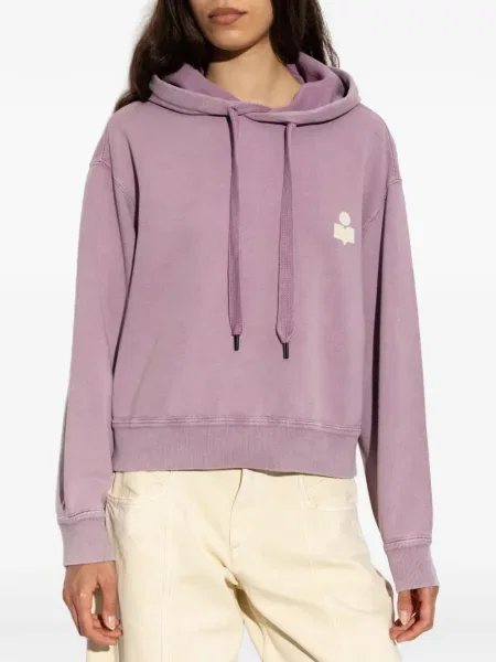 Hanorac cu glugă Marant Etoile cu autograf cu cordon violet