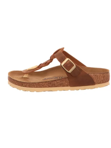 Birkenstock Japonki Gizeh Braided Leoi braun brązowe